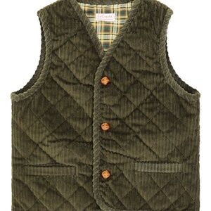 La Coqueta Olive Caza Kids Sleeveless Vest
